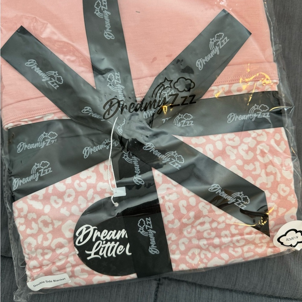 Dream Big Little Co blushing leopard dream blanket